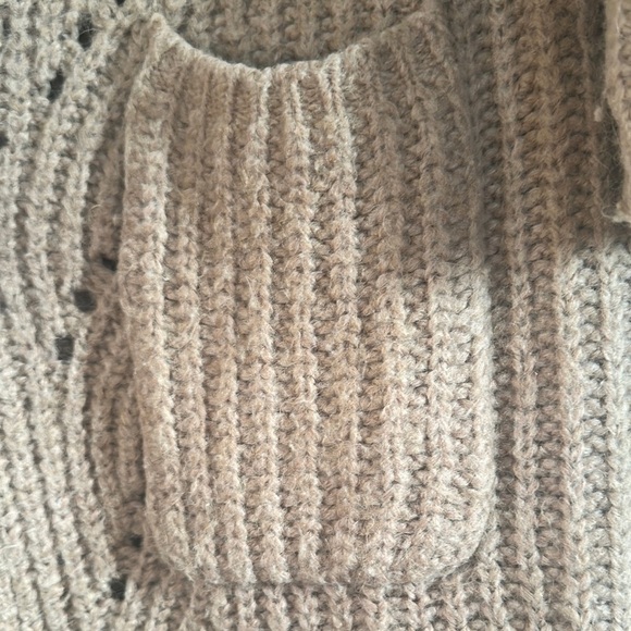 Chico's Tan Ribbed Knit Open Front Cardigan Sweater - Picture 6 of 7